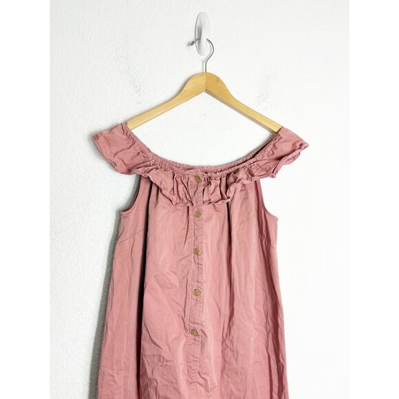 The Nines by Hatch Maternity Jumpsuit Small Off The Shoulder Pink Button-Front - Picture 4 of 12